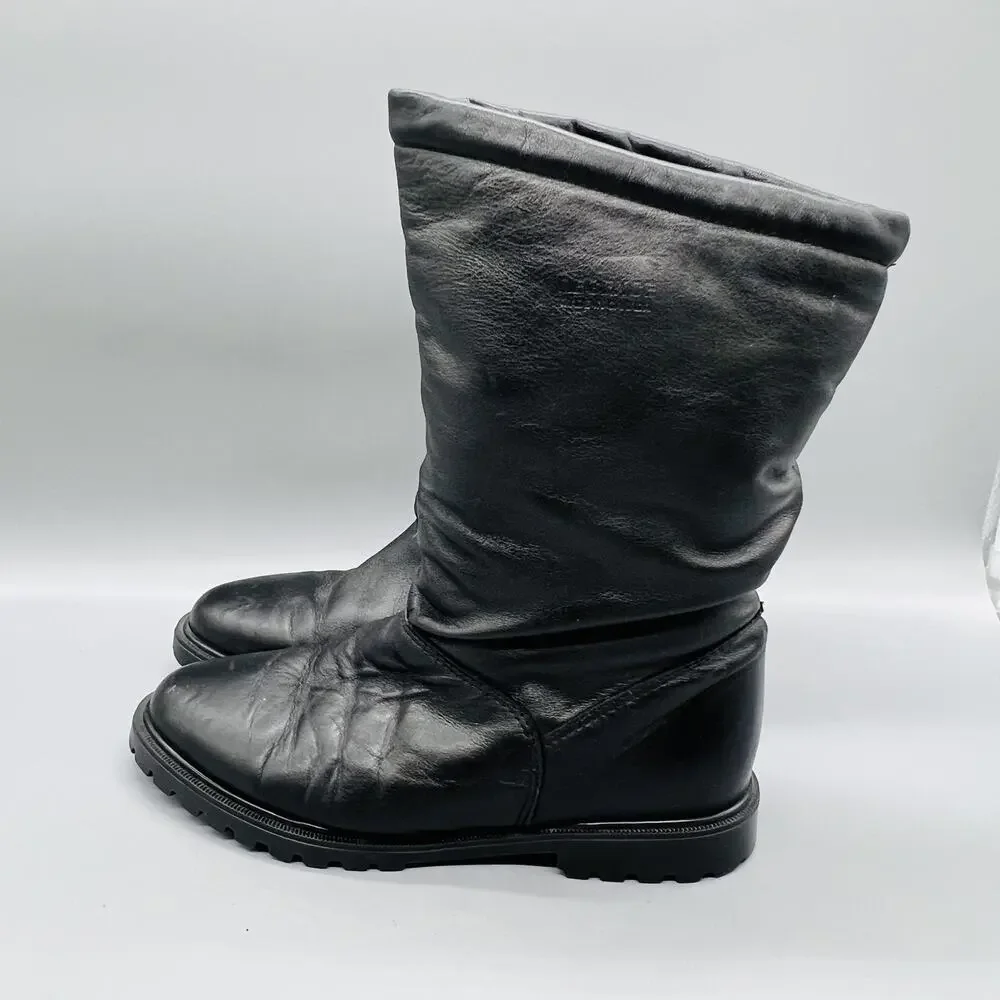 Regence Boots Women 6 Black Leather Mid Calf Vtg Insulated Winter Snow Shoes